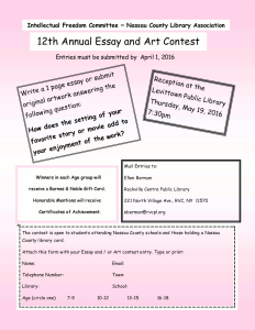 Essay and Art Contest Flyer 2016.
