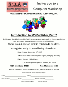 Introduction to Microsoft Publisher Part 2 Event Flyer.