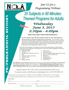 50 Fresh Programming Ideas for Your Adult Patrons Event Flyer. 50 Fresh