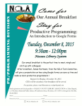 PR Programming Division Annual Breakfast Flyer.